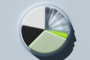abstract representation of color segments on a circular palette